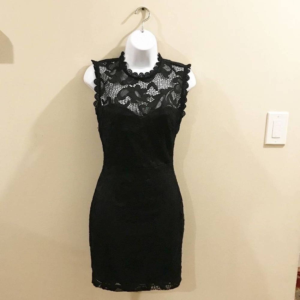 Nasty Gal Black Lace Mini Bodycon Dress Small - Picture 15 of 15